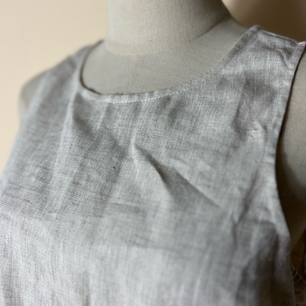 NWT REFORMATION Jacinda Linen Crop Top in Oatmeal Beige Medium - Picture 3 of 9